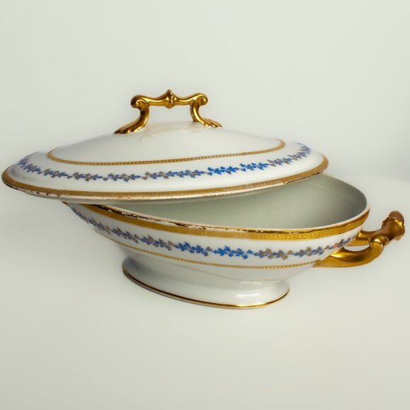 Antique Limoges France Porcelain Vegetable Bowl | Hand Painted Charles Martin - Picture 2 of 10